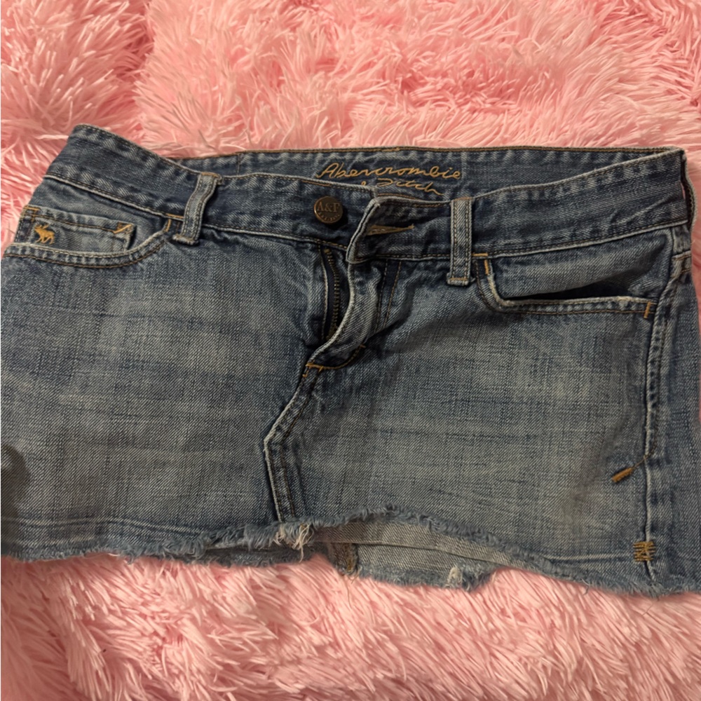 Abercrombie & Fitch Light Blue Denim Mini Skirt